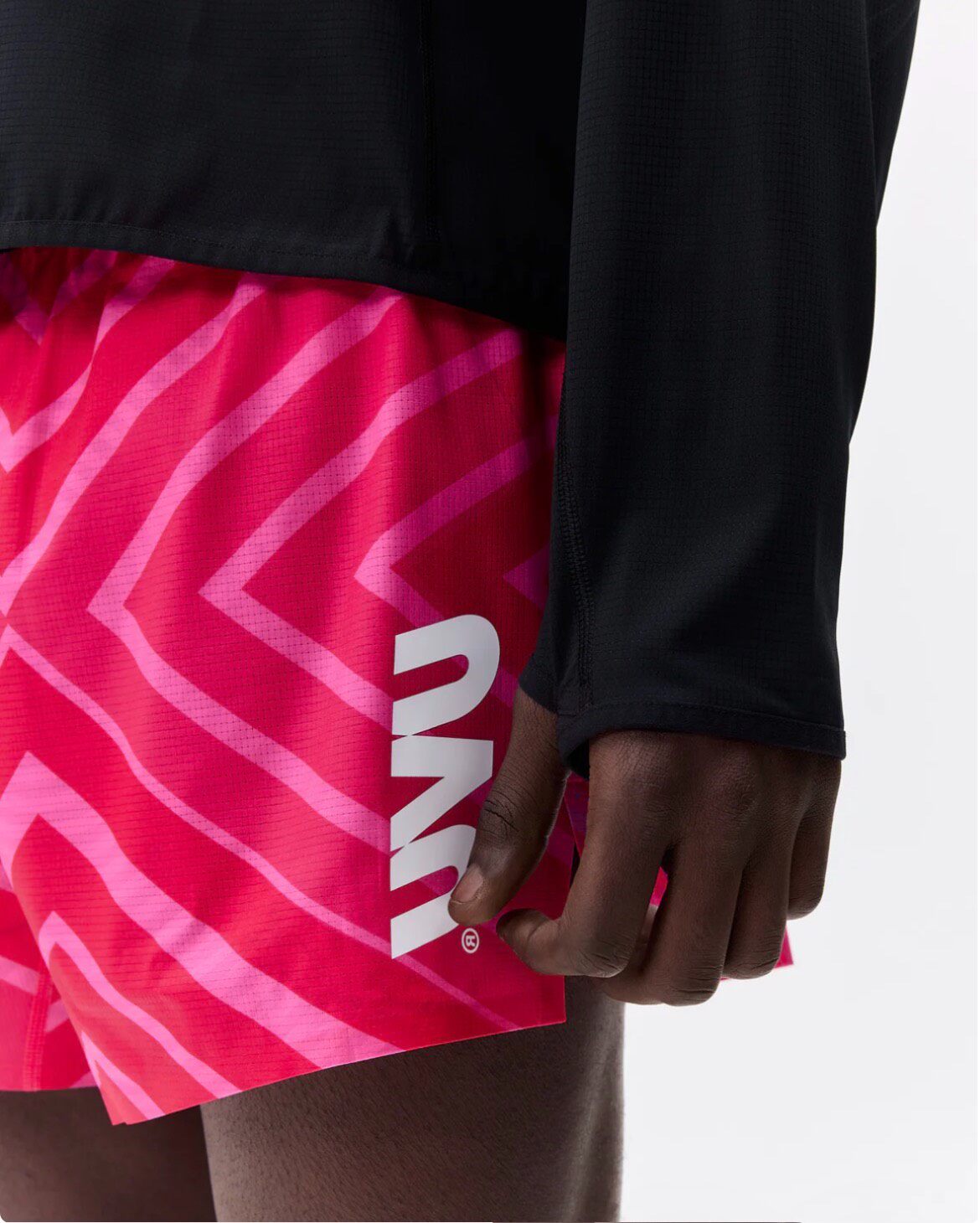 Cycling Bib Shorts - กางเกงรัดรูป UVU HALF TIGHT 2.0 สีแดงลายคลื่น
