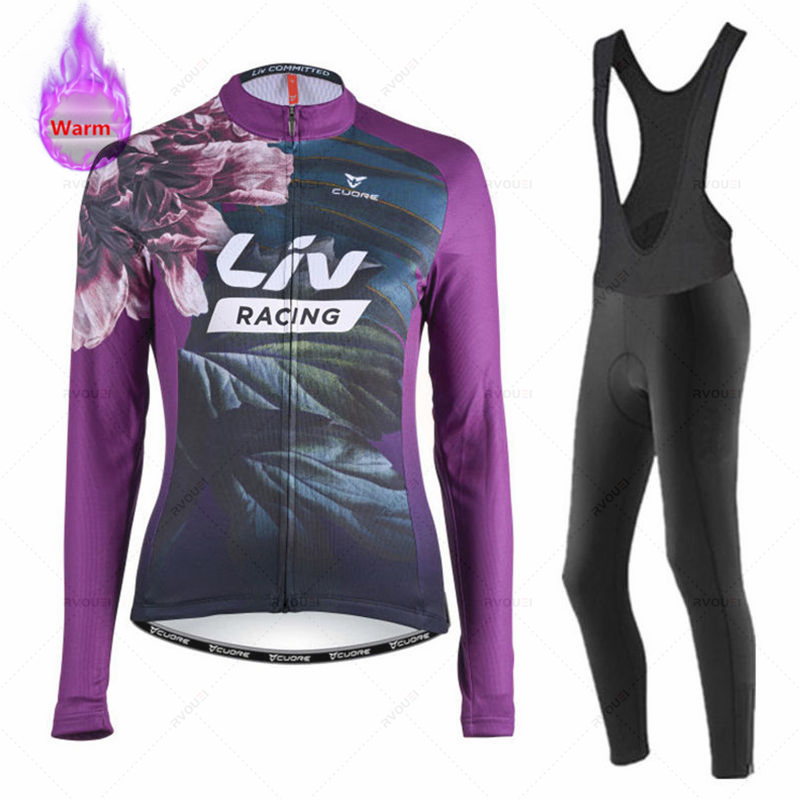Cycling Gear Jersey - Liv ผู้หญิงฤดูหนาว Bicicleta ชุดกลางแจ้งขนแกะร้อนขี่จักรยานเสื้อผ้าจักรยานเสื้อ MTB JERSEY