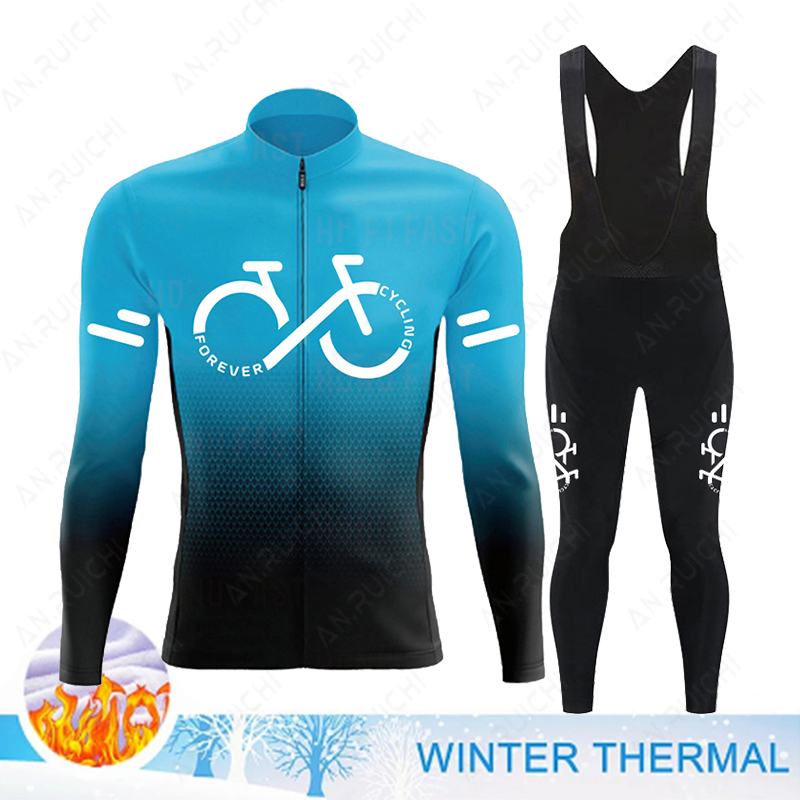 Cycling Gear Jersey - 2023ฤดูหนาวความร้อนขนแกะชุดขี่จักรยานMens Mountainจักรยานเสื้อผ้าRopa Ciclismo Racingทีมจักรยานขี่จักรยานเสื้อผ้า