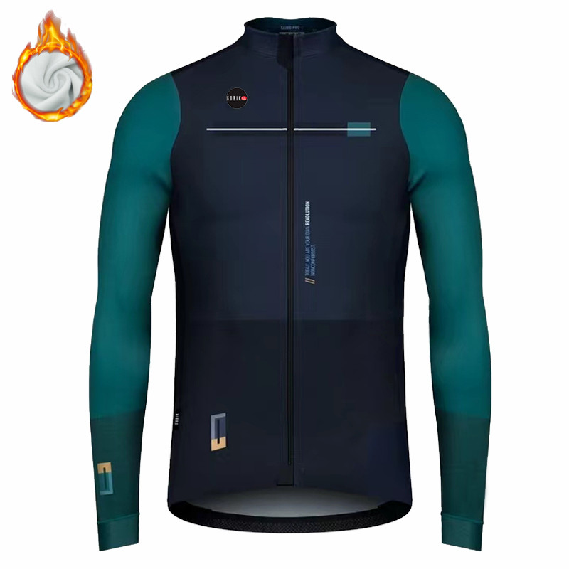 Cycling Gear Jersey - ฤดูหนาวขี่จักรยานผู้ชายแขนยาว Gobikful แจ็คเก็ตความร้อนขนแกะจักรยาน JERSEY Ciclismo Racing