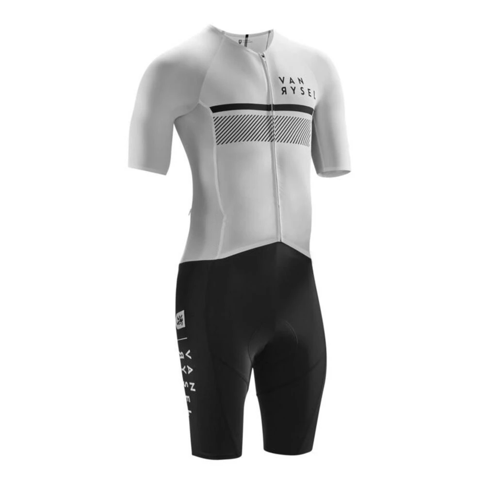 ชุดไตรแอธลีตแบบชิ้นเดียวสีขาว/ - Cycling Gear Jersey บทวิจารณ์และราคา